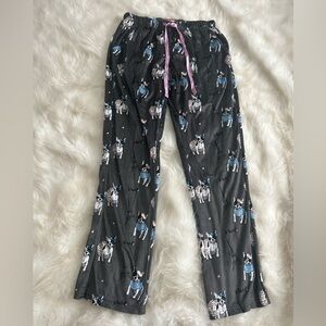 French bulldog Paris fleece pajama bottoms